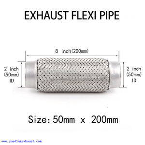 51 mm x 200 mm Soldadura en tubo de escape Flexi Reparación de tubo flexible de junta flexible
