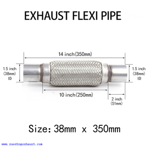 Tubo flexible de escape de 1,5 pulgadas x 14 pulgadas Reparación de tubo flexible de unión flexible