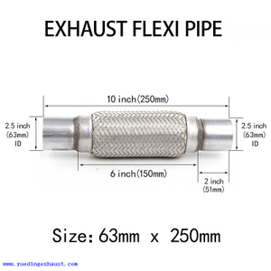Tubo flexible de escape de 2,5 pulgadas x 10 pulgadas, junta flexible, reparación de tuberías flexibles